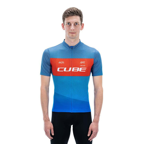Cube Kortärmad Tröja Teamline Cmpt Blå M Man