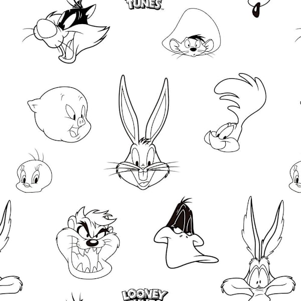 Play Fabrics Nordic Cover Looney B&w For Maxicuna 115x145 Cm