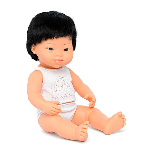 Miniland Asiatiskt Downs Syndrom Babydocka 38 Cm Rosa