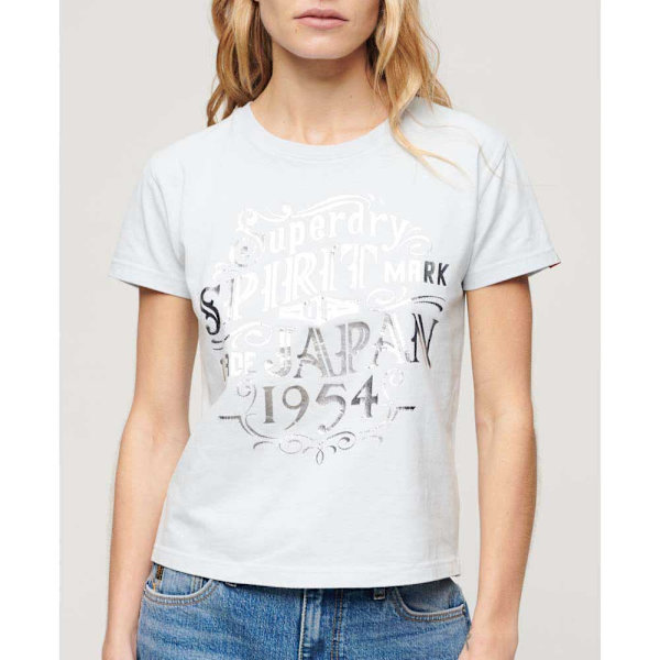Superdry Foil Workwear Fitted Lyhythihainen T-paita Valkoinen S Nainen