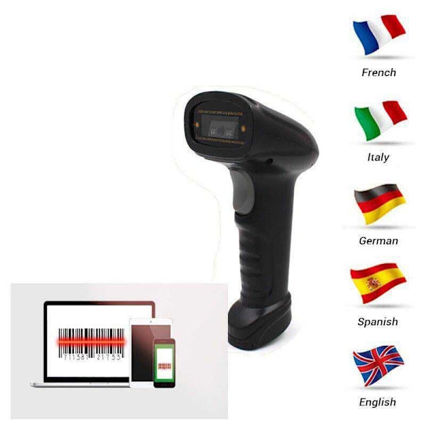 Globbaltec Stregkodescanner 1d Fast Speed 1500 Dpi Usb Sort