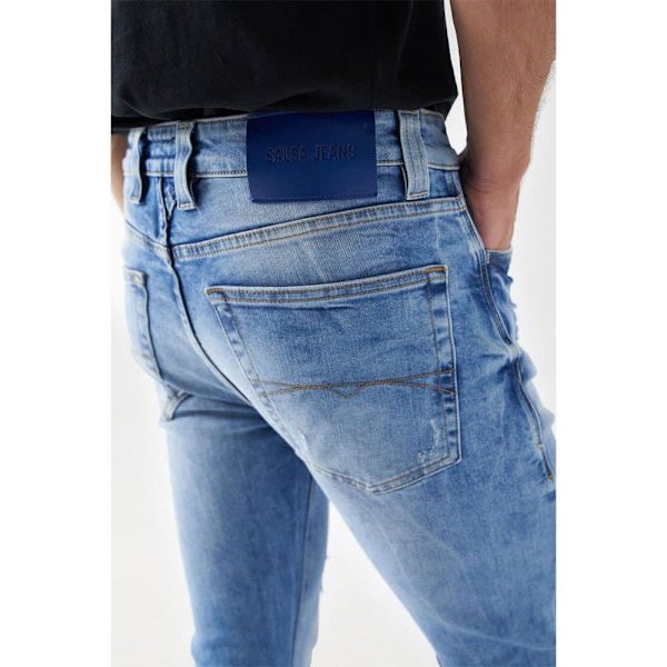 Salsa Jeans Pw Destroyed Slim Fit Farkut Sininen 33 Mies