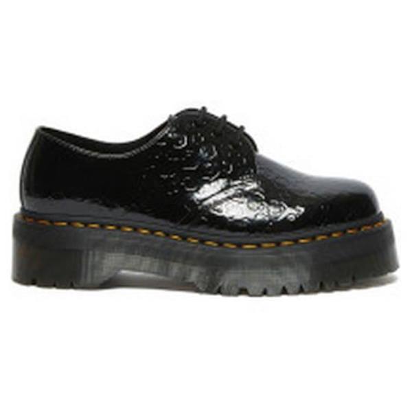 Dr Martens 1461 Quad 3-eye Patent Lamper Leopard Embross Kengät Musta EU 40 Mies
