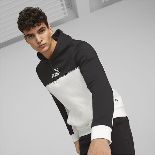 Puma Hættetrøje Ess Block X Tape Hvid,Sort XL Mand