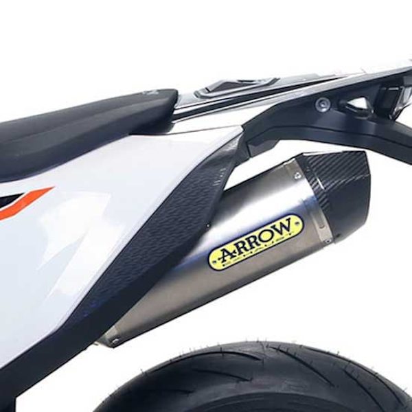Arrow Race-tech Titanium With Carbon End Cap Ktm 690 Smc R / 690 Enduro R ´19-21 Ikke-godkendt Lyddæmper Søvfarvet Not Homologated
