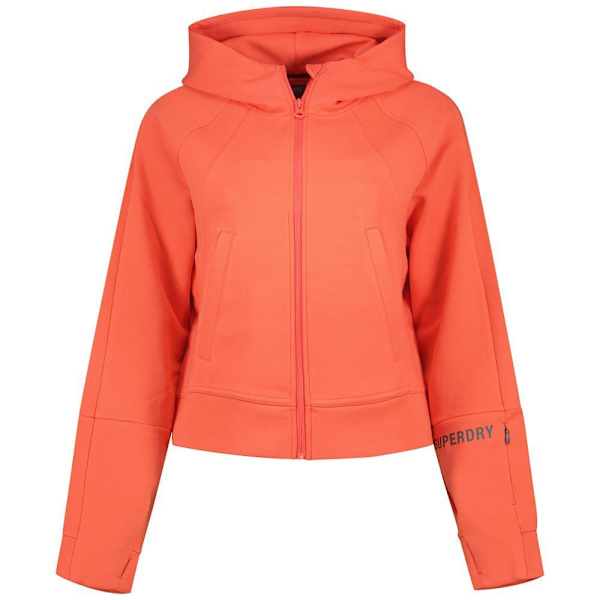 Superdry Sport Tech Relaxed Sweatshirt Med Lynlås Orange XS Kvinde