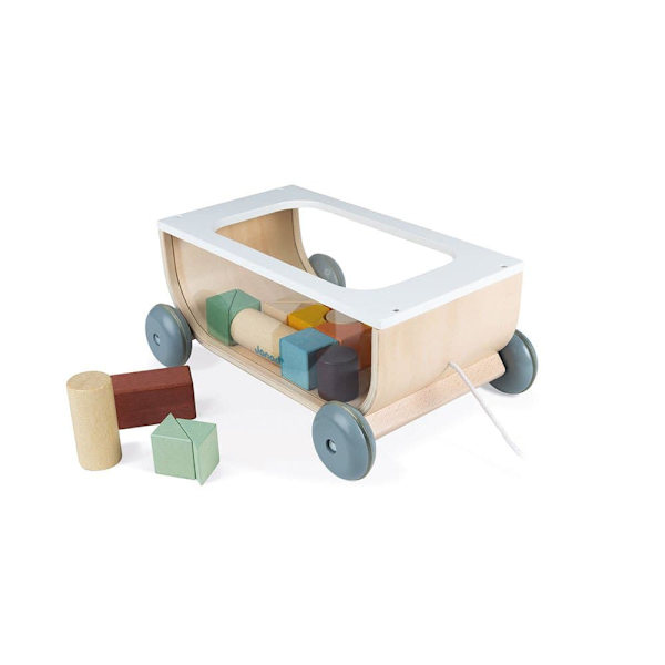 Janod Sweet Cocoon Cart With Blocks Flerfärgad 18 Months-99 Years