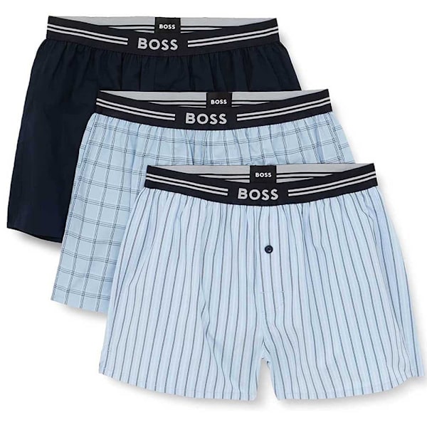 Boss Boxare Woven 10245450 3 Enheter Blå M Man