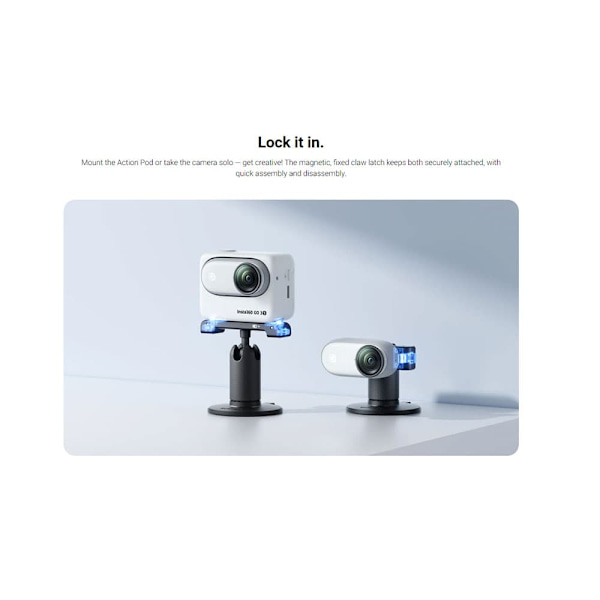 Insta360 Go3/go 3s Pivoterande Stativ Silver