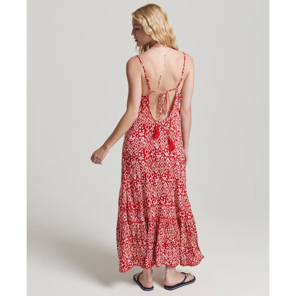 Superdry Kjole Vintage Long Beach Cami Rød L Kvinde