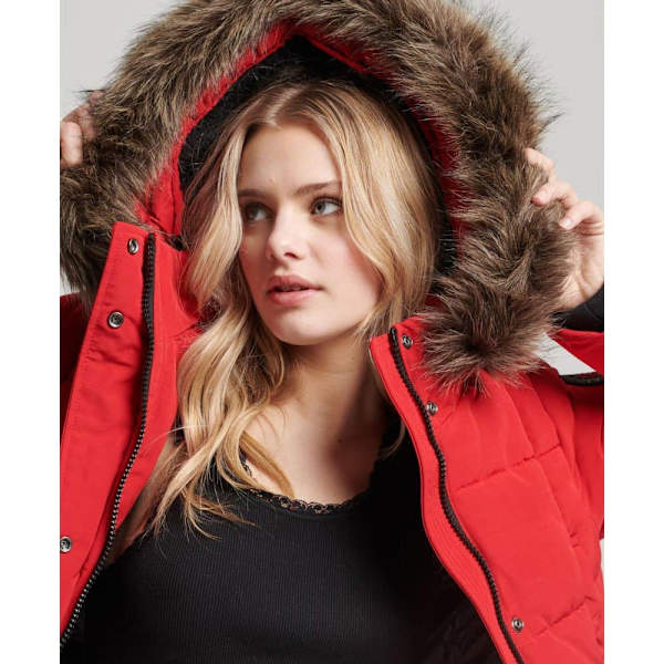 Superdry Pufferjacka Everest Longline Röd XS Kvinna