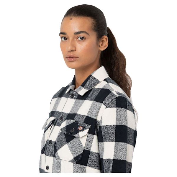 Dickies New Sacramento Pitkähihainen Kauluspaita Valkoinen,Musta M Nainen