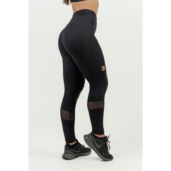 Nebbia Leggings Hög Midja Push-up Intense Heart-shaped Gold Svart XS Kvinna