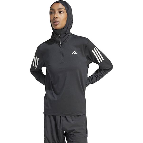 Adidas Tröja Med Halv Dragkedja Own The Run Base Svart S Kvinna