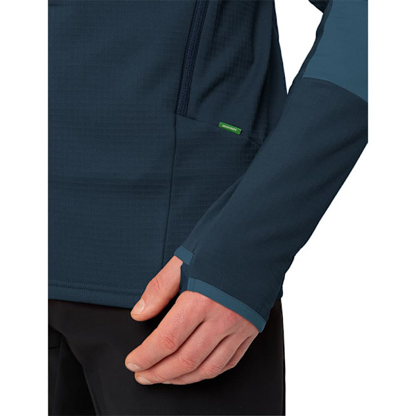 Vaude Monviso Grid Fleecejacka Med Huva Blå M Man
