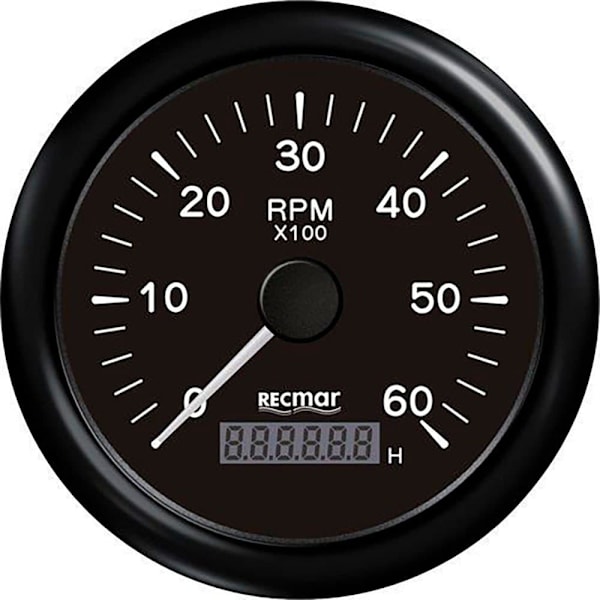 Recmar Omdrejningstæller 0-6000 Rpm Sort 100 mm