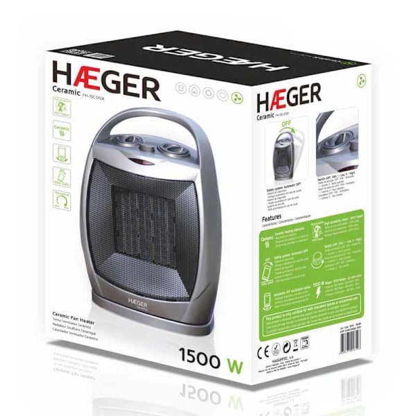 Haeger Keraaminen Lämmitin Fh-15c.012a 1500w Hopeinen One Size / EU Plug