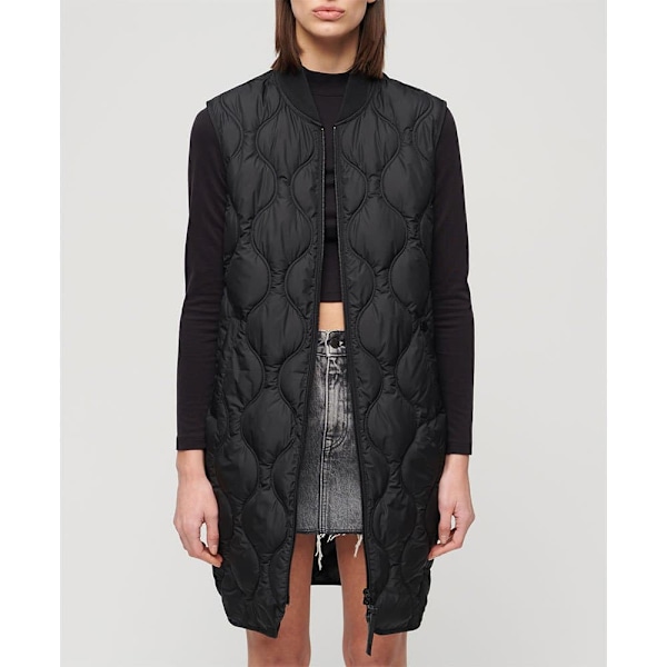 Superdry Studios Long Liner Vest Sort S Kvinde