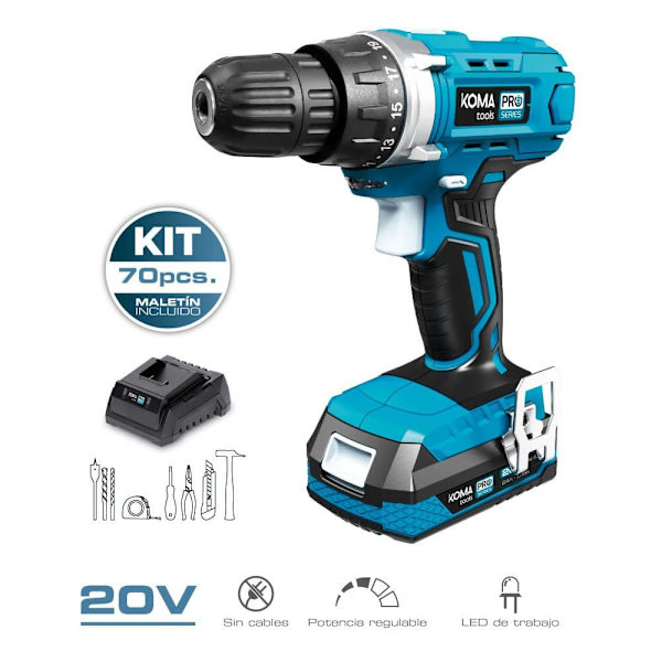 Koma Tools Skruetrækker 70 20v 20v Batterioplader Batteridrevet Boremaskine