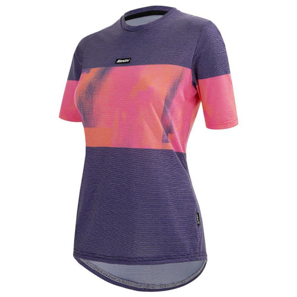 Santini Kortärmad T-shirt Forza Indoor Collection Blå,Rosa L Kvinna
