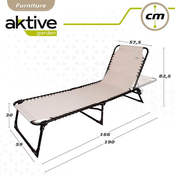 Aktive Solstolar Polyester 59x190x30 Cm Beige