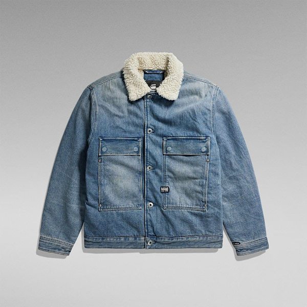 G-star Utility Flap Pocket Sherpa Denimjakke Blå M Mand