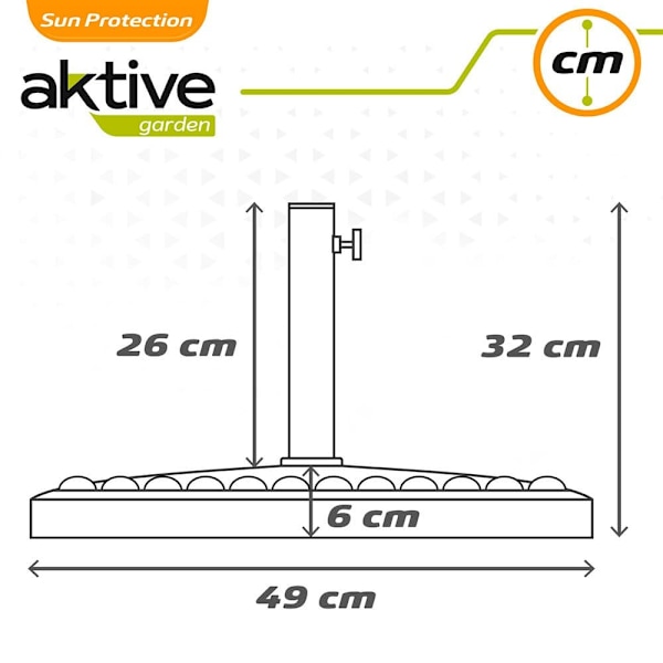 Aktive Pohja Sateenvarjo Polyresin Circular 38-48 Mm Musta 49 x 33 cm