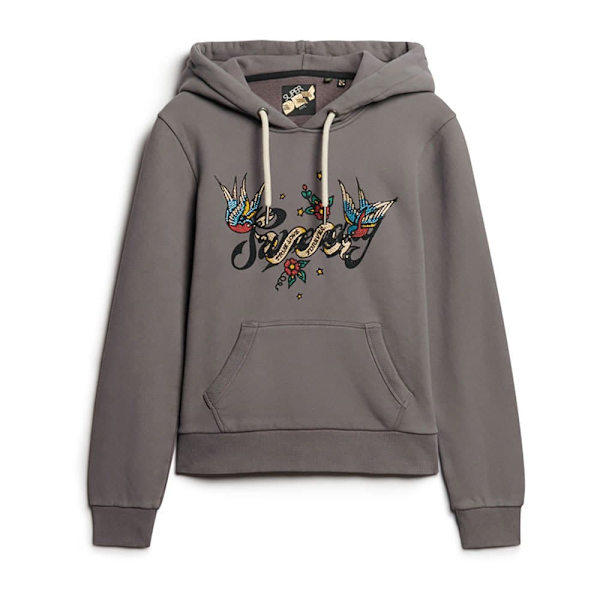 Superdry Hættetrøje Tattoo Script Graphic Grå S Kvinde