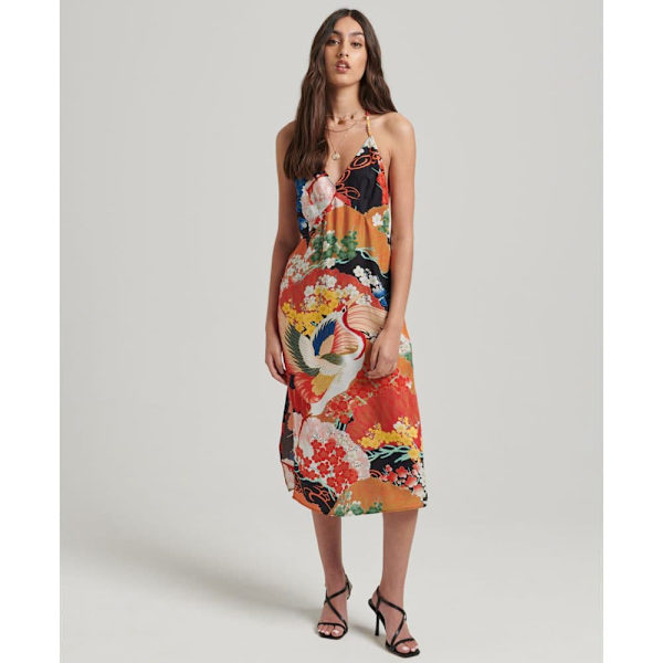 Superdry Klänning Vintage Midi Halter Slip Flerfärgad XL Kvinna