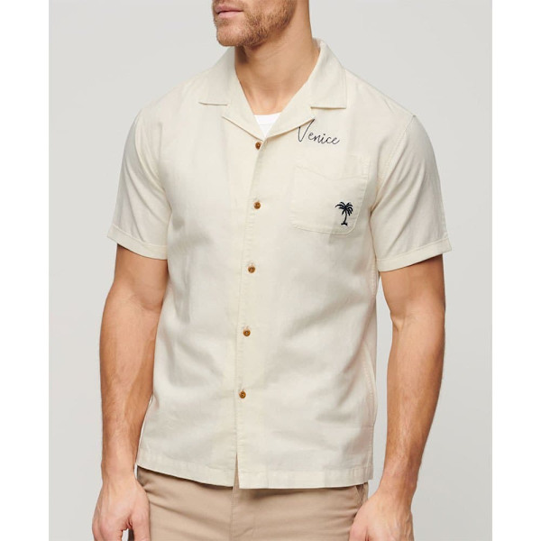 Superdry Vintage Resot Lyhythihainen Paita Beige 3XL Mies