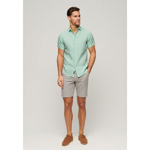Superdry Studios Casual Linen T-shirt Med Korte ærmer Grøn 2XL Mand