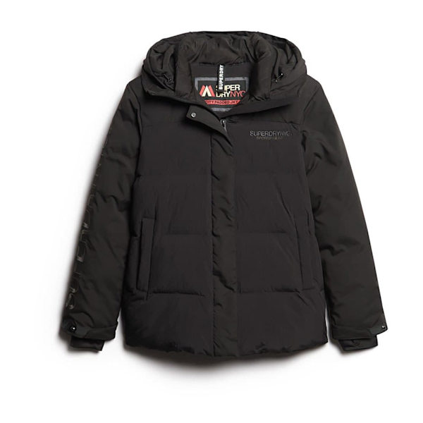 Superdry Parkas City Padded Hooded Wind Svart 2XS Kvinna