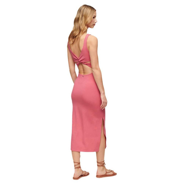 Superdry Ärmlös Midiklänning Twist Back Rosa XS Kvinna