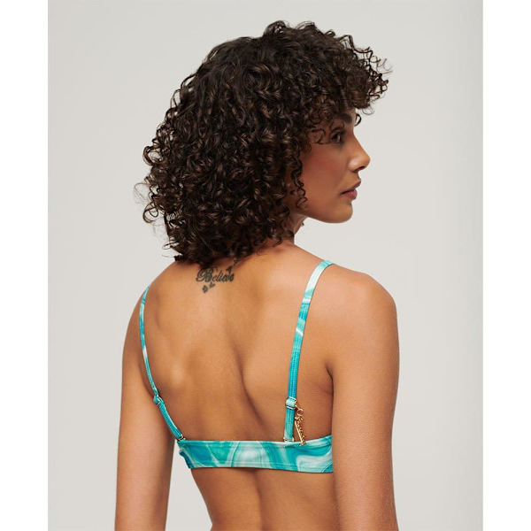 Superdry Print Bralette Bikinitopp Blå XL Kvinna