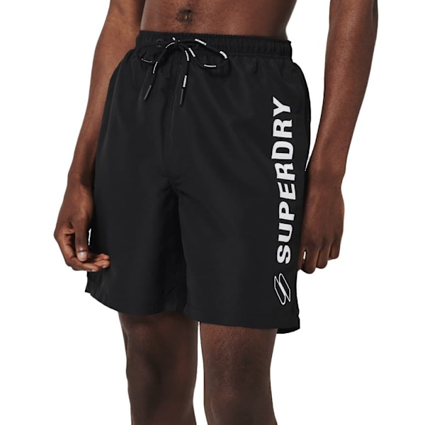 Superdry Svøm Kort Code Applque 19inch Sort S Mand