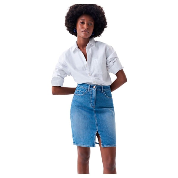 Salsa Jeans Midi Kjol Push In Secret Glamour Denim Blå 30 Kvinna
