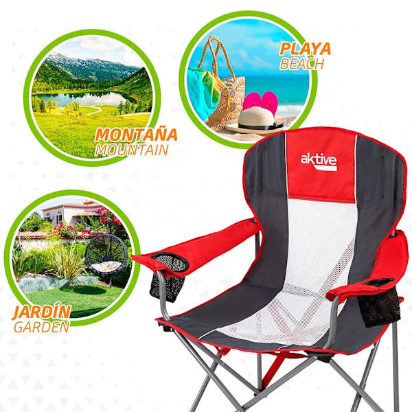 Aktive Tuoli Camping Plegable 60x58.5x98 Cm Punainen