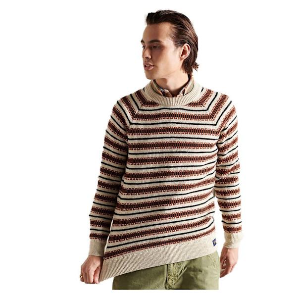 Superdry Tröja Classic Pattern Crew Brun XL Man