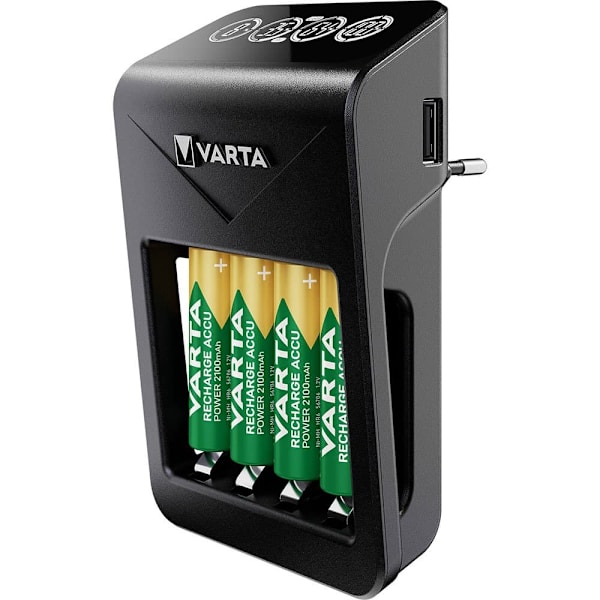 Varta Lcd Pug Oplader+ Med 4x2100mah Aa Sort