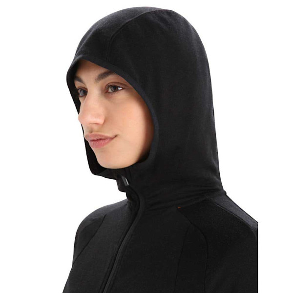 Icebreaker Hættetrøje Zone Knit Zip Sort XS Kvinde