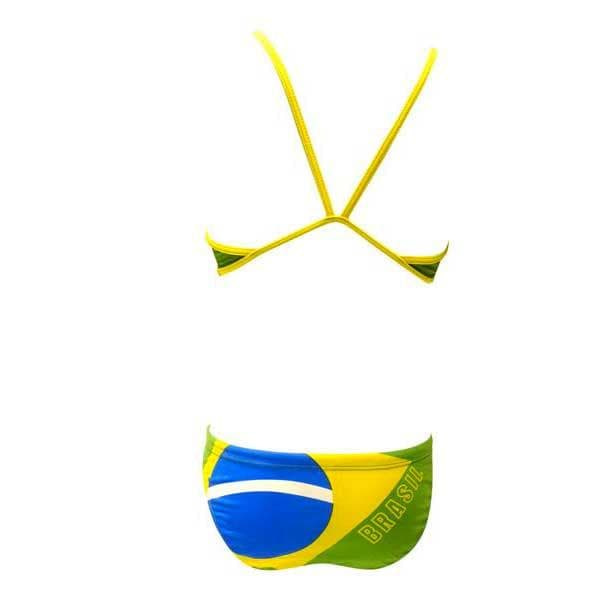 Turbo Brazil Bikini Med Tunn Band Grönt,Gul 7-8 Years Pojke