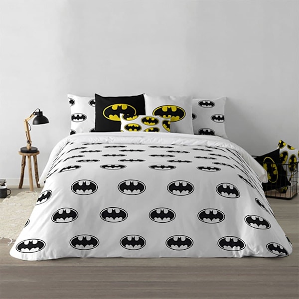 Play Fabrics Dynetæppe Med Knapper Batman Basic Til 180 Seng 260x240 Cm