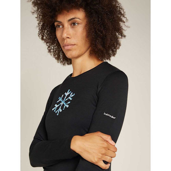 Icebreaker Merino 200 Oasis Protect Our Winters Langærmet Baselayer Sort L Kvinde