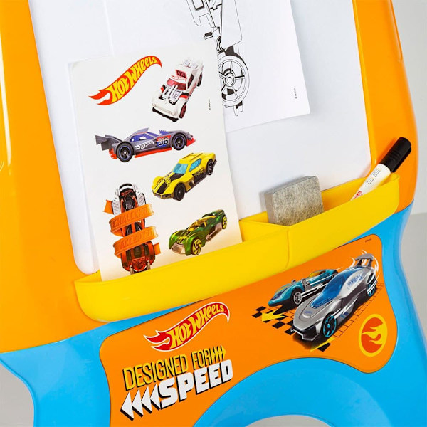 Hot Wheels Lasten ämpäri Pizarra Kanssa Merkki Ja Väritysarkit Stickers Keltainen