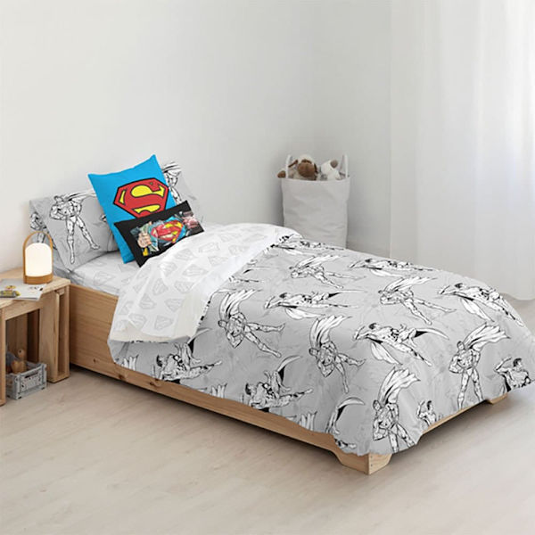 Play Fabrics Superman Dynebetræk Med Knapper Til Seng 135/ 140x240 Cm