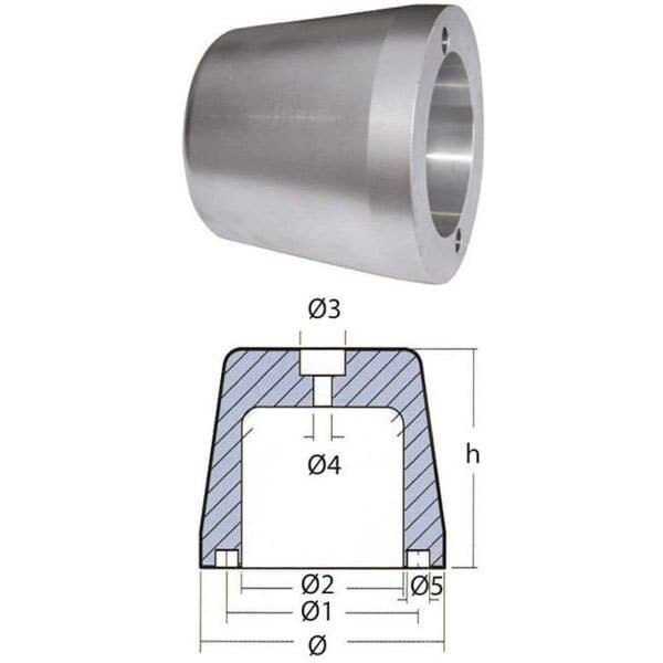 Tecnoseal Anode Riva Splendida Søvfarvet 140 mm