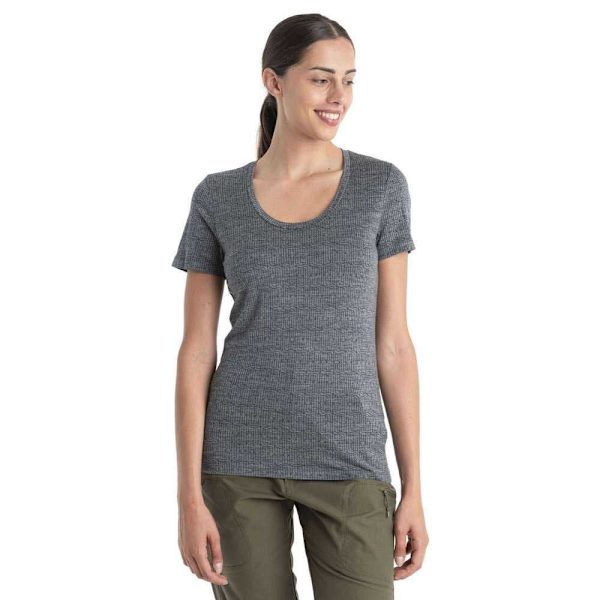 Icebreaker Kortærmet T-shirt 150 Tech Lite Ii Herenga Merino Grå M Kvinde