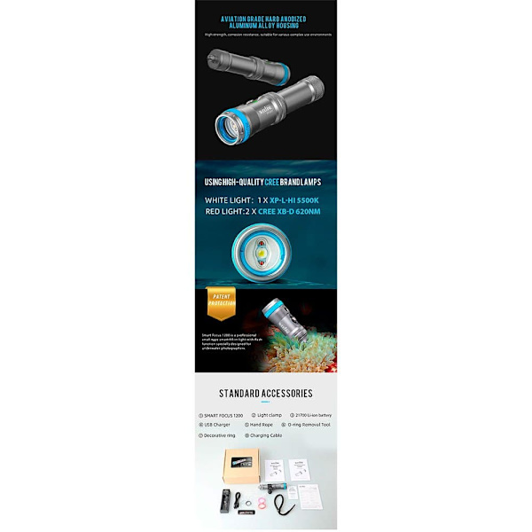 Weefine Torch Pack 1200fr Snoot Smart Silver