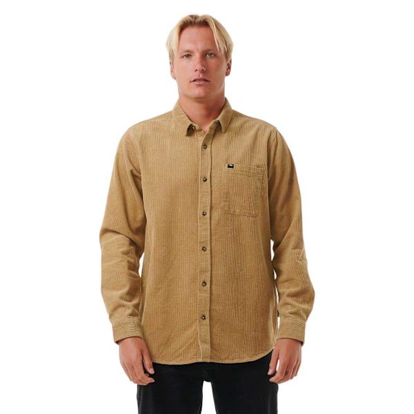 Rip Curl Classic Surf Cord Pitkähihainen Kauluspaita Ruskea L Mies