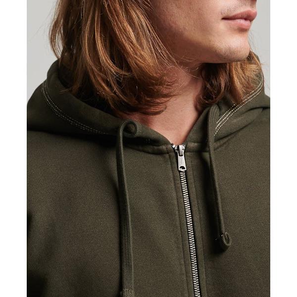 Superdry Sweatshirt Med Full Dragkedja Contrast Stitch Grönt XL Man